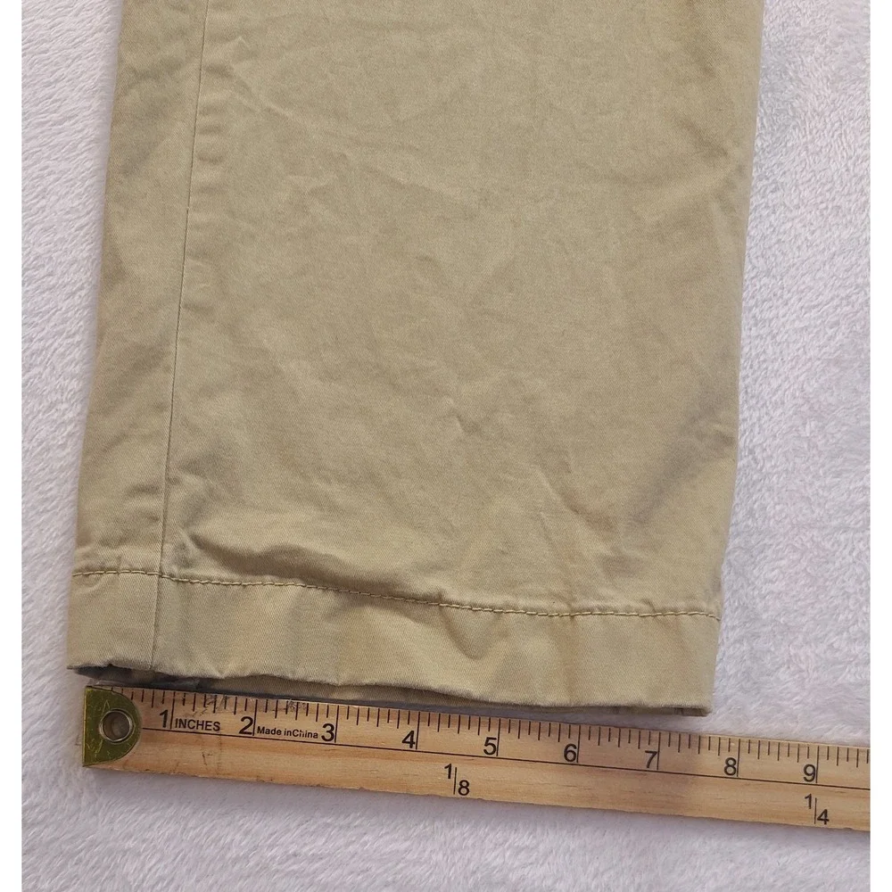 Tommy Hilfiger Men's Tailored Fit Chino Pants Tan Khaki 38x30 Flat Front Cotton